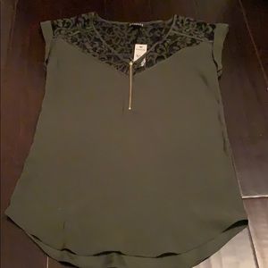 Olive green express shirt.